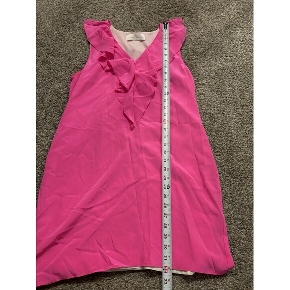 Amanda Uprichard Womens Bright Pink Ruffle Silk Sleeveless Top Size M - Picture 2 of 6